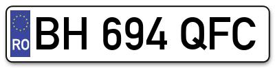 Placuta inmatriculare numar auto  BH-694-QFC, BH 694 QFC, BH694QFC