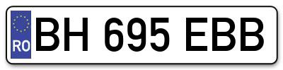 Placuta inmatriculare numar auto  BH-695-EBB, BH 695 EBB, BH695EBB