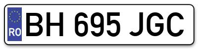Placuta inmatriculare numar auto  BH-695-JGC, BH 695 JGC, BH695JGC