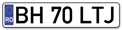 Placuta inmatriculare numar auto  BH-70-LTJ, BH 70 LTJ, BH70LTJ