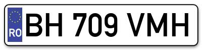 Placuta inmatriculare numar auto  BH-709-VMH, BH 709 VMH, BH709VMH