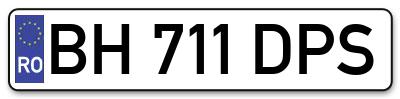 Placuta inmatriculare numar auto  BH-711-DPS, BH 711 DPS, BH711DPS