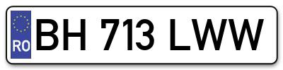 Placuta inmatriculare numar auto  BH-713-LWW, BH 713 LWW, BH713LWW