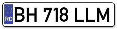 Placuta inmatriculare numar auto  BH-718-LLM, BH 718 LLM, BH718LLM