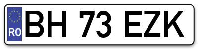 Placuta inmatriculare numar auto  BH-73-EZK, BH 73 EZK, BH73EZK