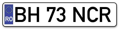 Placuta inmatriculare numar auto  BH-73-NCR, BH 73 NCR, BH73NCR