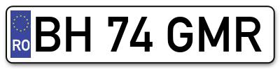 Placuta inmatriculare numar auto  BH-74-GMR, BH 74 GMR, BH74GMR