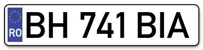 Placuta inmatriculare numar auto  BH-741-BIA, BH 741 BIA, BH741BIA