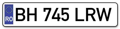 Placuta inmatriculare numar auto  BH-745-LRW, BH 745 LRW, BH745LRW