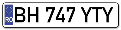 Placuta inmatriculare numar auto  BH-747-YTY, BH 747 YTY, BH747YTY