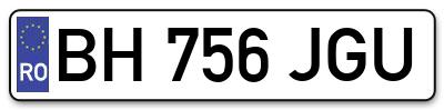 Placuta inmatriculare numar auto  BH-756-JGU, BH 756 JGU, BH756JGU