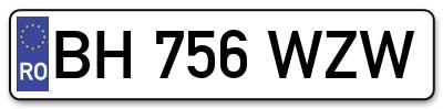 Placuta inmatriculare numar auto  BH-756-WZW, BH 756 WZW, BH756WZW