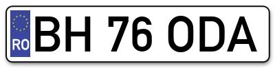 Placuta inmatriculare numar auto  BH-76-ODA, BH 76 ODA, BH76ODA