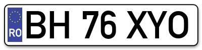 Placuta inmatriculare numar auto  BH-76-XYO, BH 76 XYO, BH76XYO