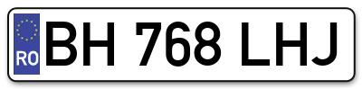 Placuta inmatriculare numar auto  BH-768-LHJ, BH 768 LHJ, BH768LHJ