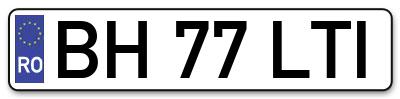 Placuta inmatriculare numar auto  BH-77-LTI, BH 77 LTI, BH77LTI