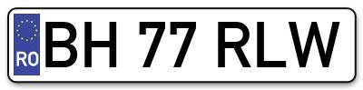 Placuta inmatriculare numar auto  BH-77-RLW, BH 77 RLW, BH77RLW