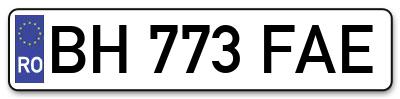 Placuta inmatriculare numar auto  BH-773-FAE, BH 773 FAE, BH773FAE