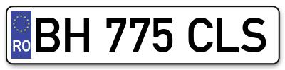 Placuta inmatriculare numar auto  BH-775-CLS, BH 775 CLS, BH775CLS