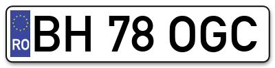 Placuta inmatriculare numar auto  BH-78-OGC, BH 78 OGC, BH78OGC