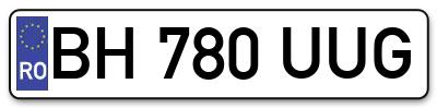 Placuta inmatriculare numar auto  BH-780-UUG, BH 780 UUG, BH780UUG