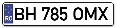 Placuta inmatriculare numar auto  BH-785-OMX, BH 785 OMX, BH785OMX