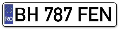Placuta inmatriculare numar auto  BH-787-FEN, BH 787 FEN, BH787FEN