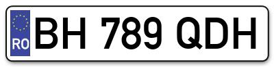 Placuta inmatriculare numar auto  BH-789-QDH, BH 789 QDH, BH789QDH