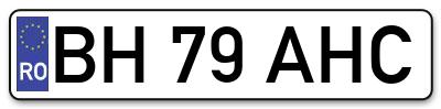 Placuta inmatriculare numar auto  BH-79-AHC, BH 79 AHC, BH79AHC
