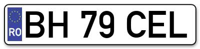 Placuta inmatriculare numar auto  BH-79-CEL, BH 79 CEL, BH79CEL