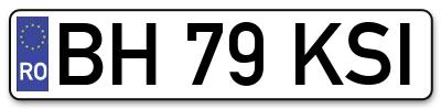 Placuta inmatriculare numar auto  BH-79-KSI, BH 79 KSI, BH79KSI
