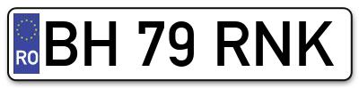 Placuta inmatriculare numar auto  BH-79-RNK, BH 79 RNK, BH79RNK