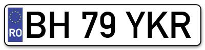 Placuta inmatriculare numar auto  BH-79-YKR, BH 79 YKR, BH79YKR