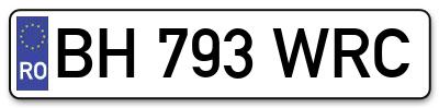 Placuta inmatriculare numar auto  BH-793-WRC, BH 793 WRC, BH793WRC