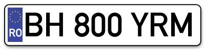 Placuta inmatriculare numar auto  BH-800-YRM, BH 800 YRM, BH800YRM