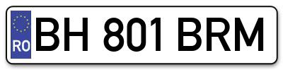 Placuta inmatriculare numar auto  BH-801-BRM, BH 801 BRM, BH801BRM