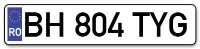Placuta inmatriculare numar auto  BH-804-TYG, BH 804 TYG, BH804TYG