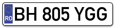 Placuta inmatriculare numar auto  BH-805-YGG, BH 805 YGG, BH805YGG