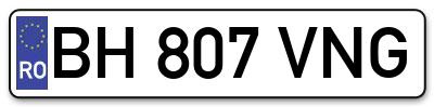 Placuta inmatriculare numar auto  BH-807-VNG, BH 807 VNG, BH807VNG