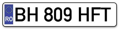Placuta inmatriculare numar auto  BH-809-HFT, BH 809 HFT, BH809HFT