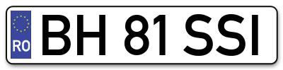 Placuta inmatriculare numar auto  BH-81-SSI, BH 81 SSI, BH81SSI