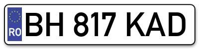Placuta inmatriculare numar auto  BH-817-KAD, BH 817 KAD, BH817KAD