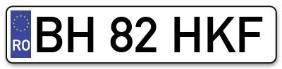 Placuta inmatriculare numar auto  BH-82-HKF, BH 82 HKF, BH82HKF