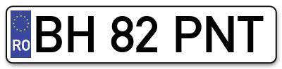 Placuta inmatriculare numar auto  BH-82-PNT, BH 82 PNT, BH82PNT