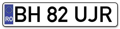 Placuta inmatriculare numar auto  BH-82-UJR, BH 82 UJR, BH82UJR