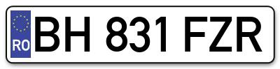 Placuta inmatriculare numar auto  BH-831-FZR, BH 831 FZR, BH831FZR