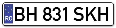 Placuta inmatriculare numar auto  BH-831-SKH, BH 831 SKH, BH831SKH
