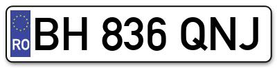 Placuta inmatriculare numar auto  BH-836-QNJ, BH 836 QNJ, BH836QNJ