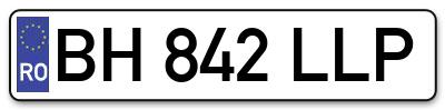 Placuta inmatriculare numar auto  BH-842-LLP, BH 842 LLP, BH842LLP