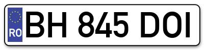 Placuta inmatriculare numar auto  BH-845-DOI, BH 845 DOI, BH845DOI